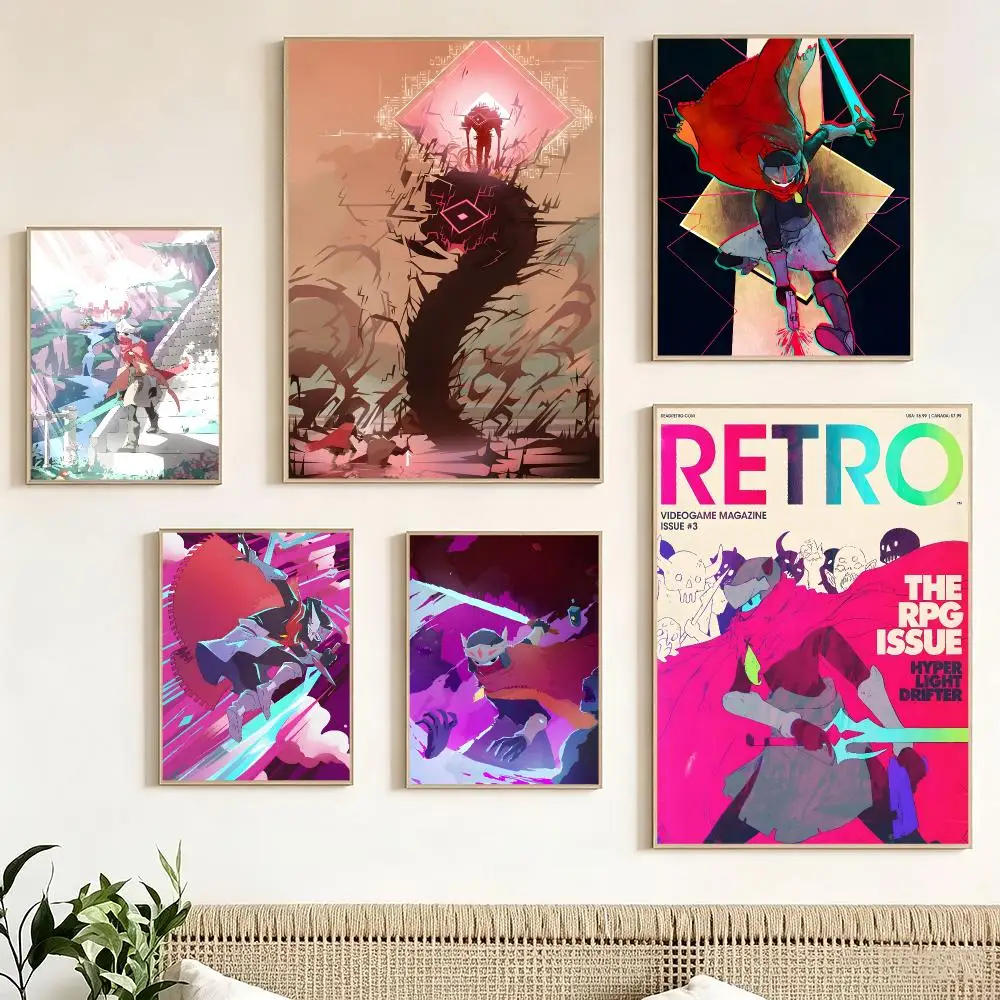 Action RPG Game H-Hyper Light Drifter Poster impermeable para el hogar sala de estar dormitorio bar decoracion estetica