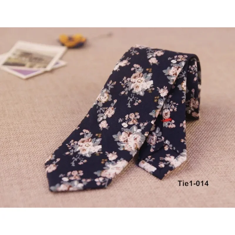 ربطة عنق رجالية مزهرة مقاس 6 سم ربطة عنق قطنية بدل زفاف ملابس برقبة للأعمال وإكسسوارات الملابس #2
