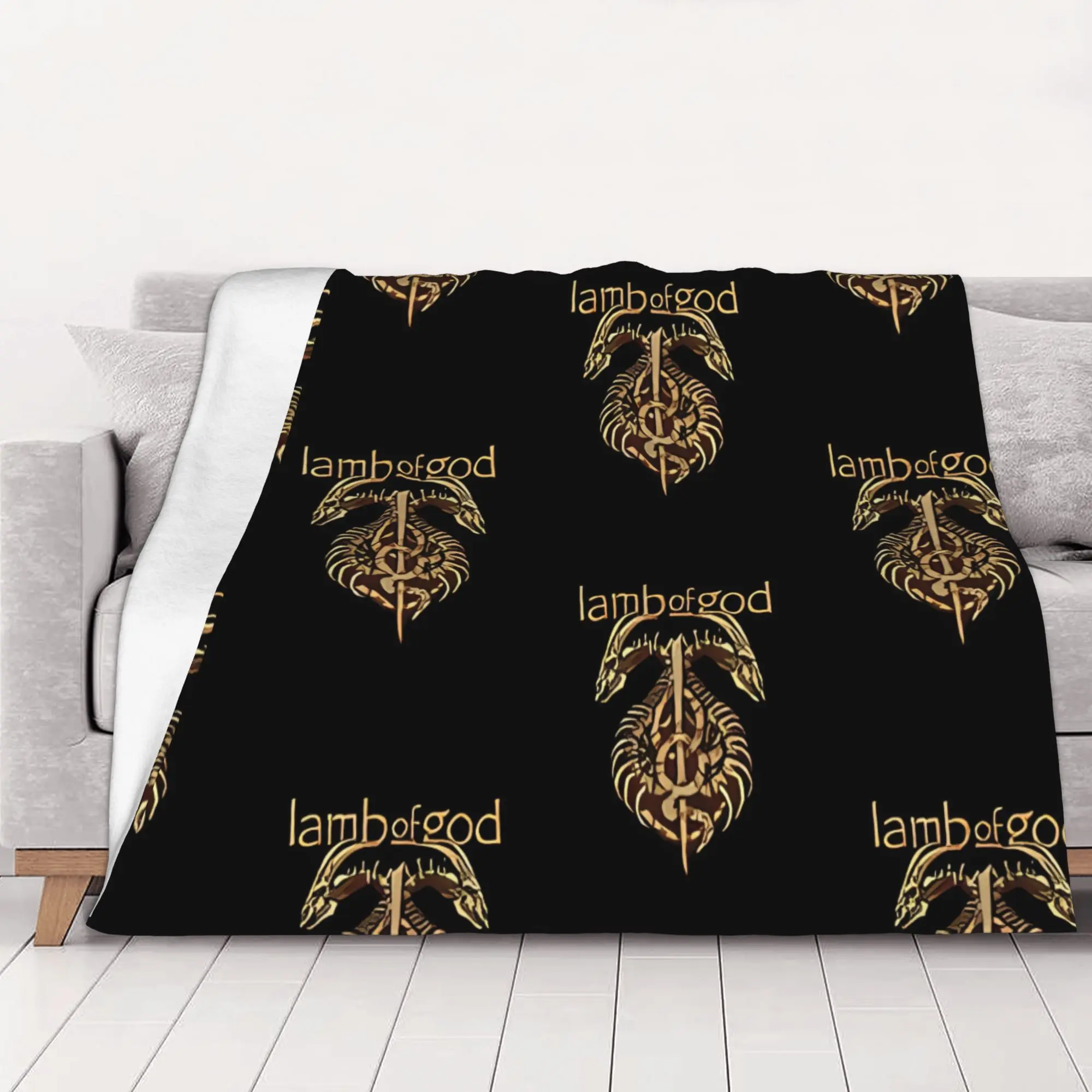 1PC home Cute Room Decor Lamb Of God Metal Tribal Logo Blanket Throw Blanket Lamb Of God Novelty Warm Blanket All Season