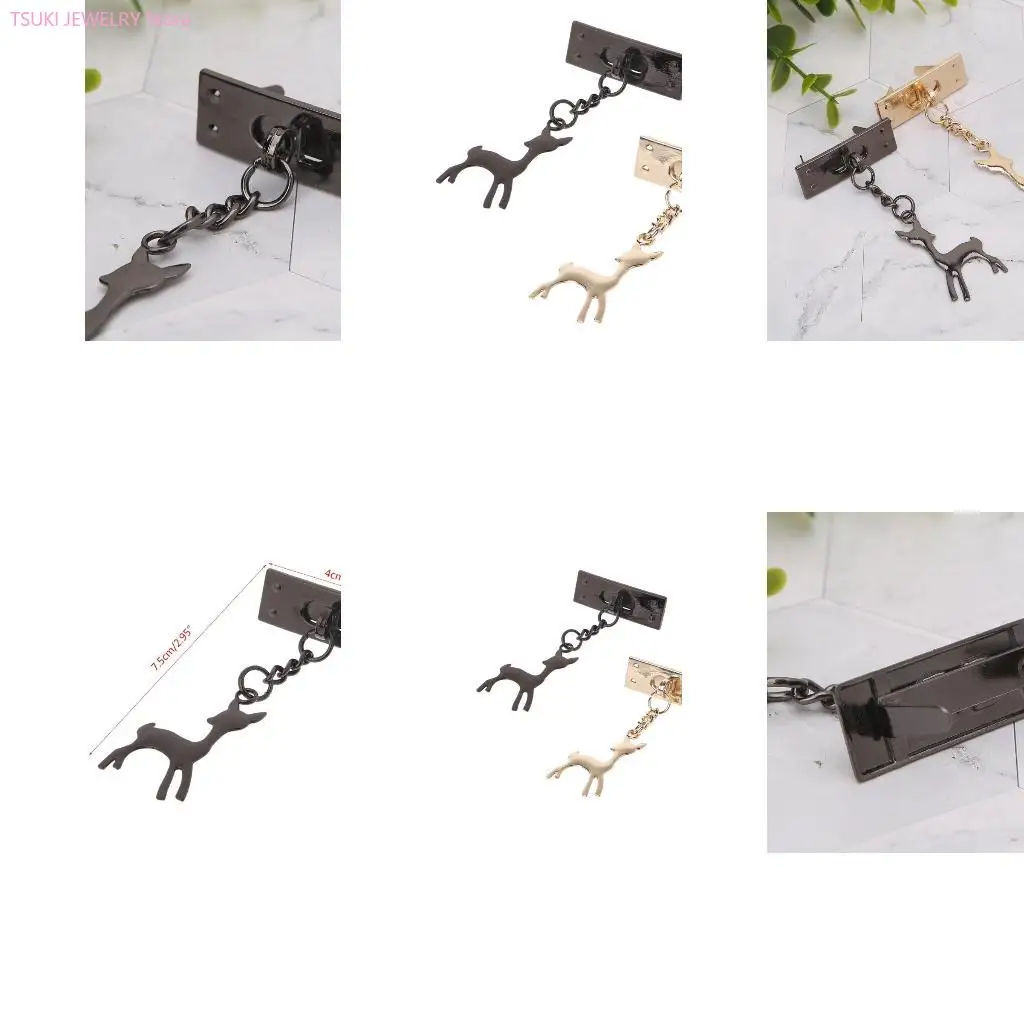 

62KE Deer Pendant Metal Decoration for DIY Handbag Craft Shoulder Bag Hardware
