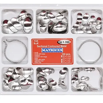 100 pz Dentale Sezionale Matrix Sagomato Sistema di Metallo ...