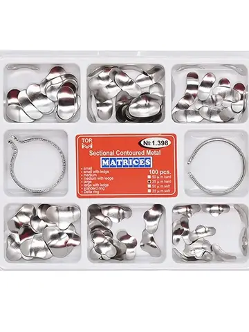 100 pcs Dental Sectional Matrix Contoured System Metal Dentistry Resin Clamping Seperating Ring Autoclavable dental