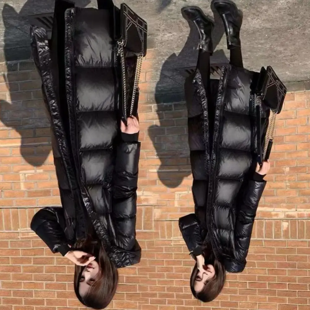 

Зимняя пуховая куртка с защитой шеи, утепленная, с капюшоном, карманами, на молнии, парка, ветрозащитная, теплосберегающая, для повседневной носки в холодную погоду