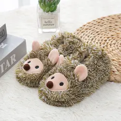 New boys hedgehog slippers winter kids indoor casual slip on shoes girl fluffy 3D animals soft plush home slippers warm shoes