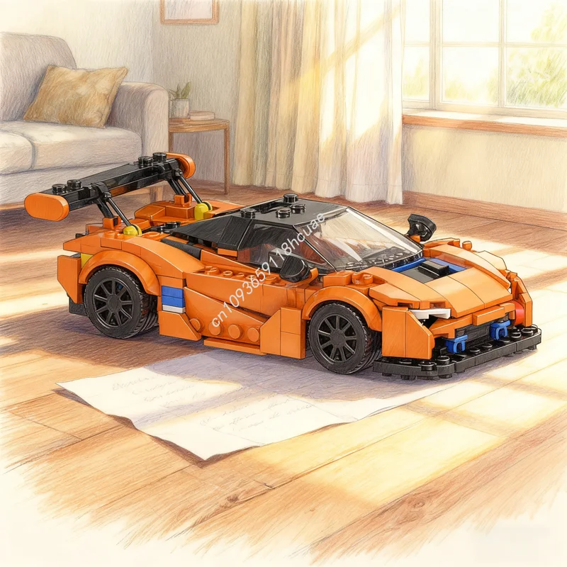 

329pcs MOC McLarenesd City Champions Super Car Model Building Blocks Architecture Festival Gifts Idea Education Toys Brick