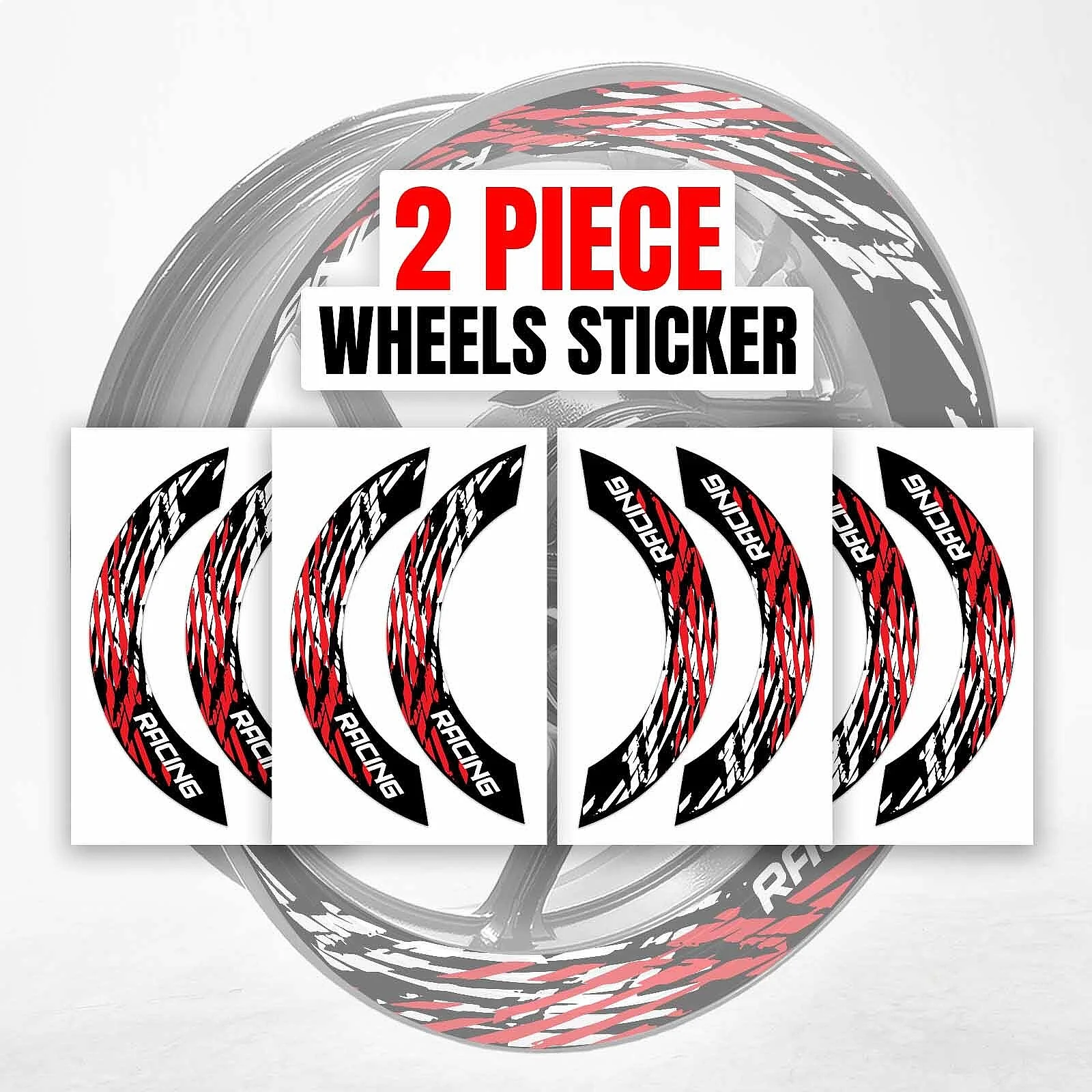 S07B Red 2-Piece Rim Wheel Stickers Decals For Honda CB650F 2014-2020