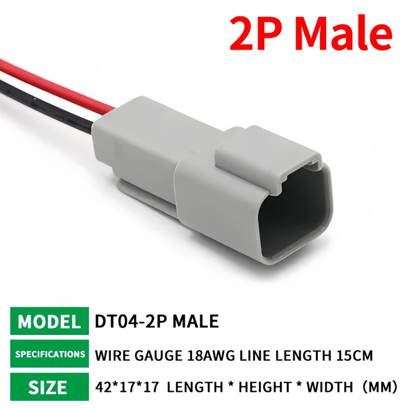 2 Pin DT04-2P DT06-2S Waterproof Connector with 15cm Cable - Heavy Duty Electrical Plug Socket for Car, Truck, Motorcycle & Boat T&I Online Store