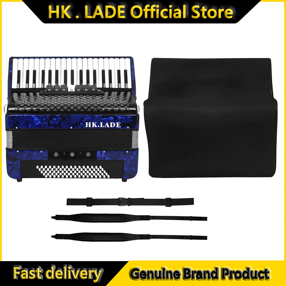 

HK.LADE аккордеон 37 клавиш 80 басовый аккордеон с ремешком для сумки профессиональный клавишный инструмент для оценки выступлений/обучения
