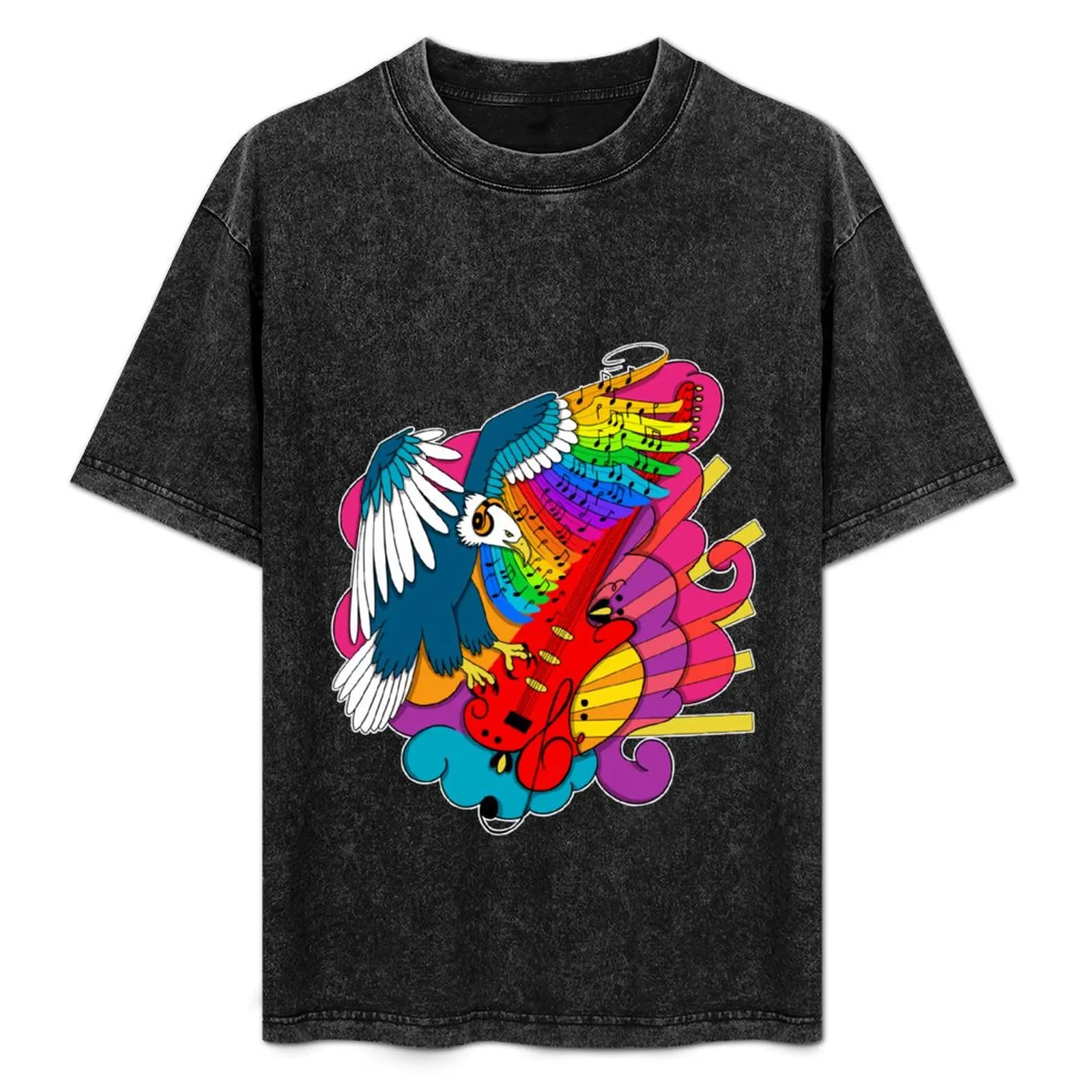 

color of music -eagle turning into guitar T-Shirt Big and Tall Casual T-Shirt
