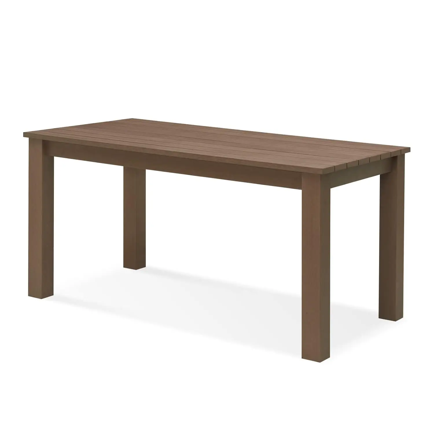59 Inch Poly Lumber Outdoor Patio Dining Table for 6-Person Brown, Customized