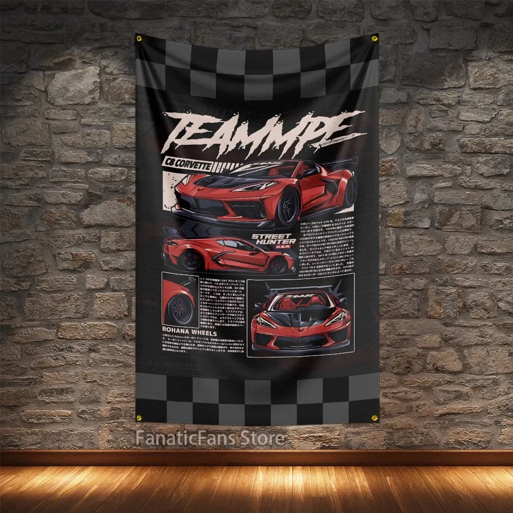 JDM Legend Modified Car Flag Polyester Digital Printing Cars Flagge Banner For Decoration