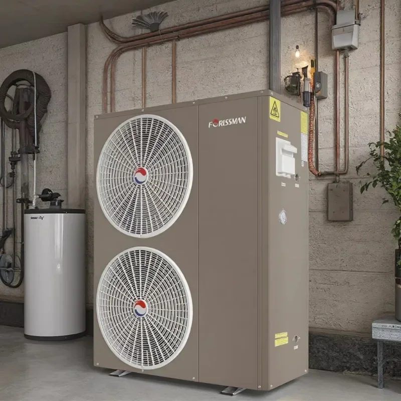 R32 Monoblock DC Inverter Heat Pump Floor Heating Systems Air Water Heating Cooling Outdoor Household Stainless Steel Electric