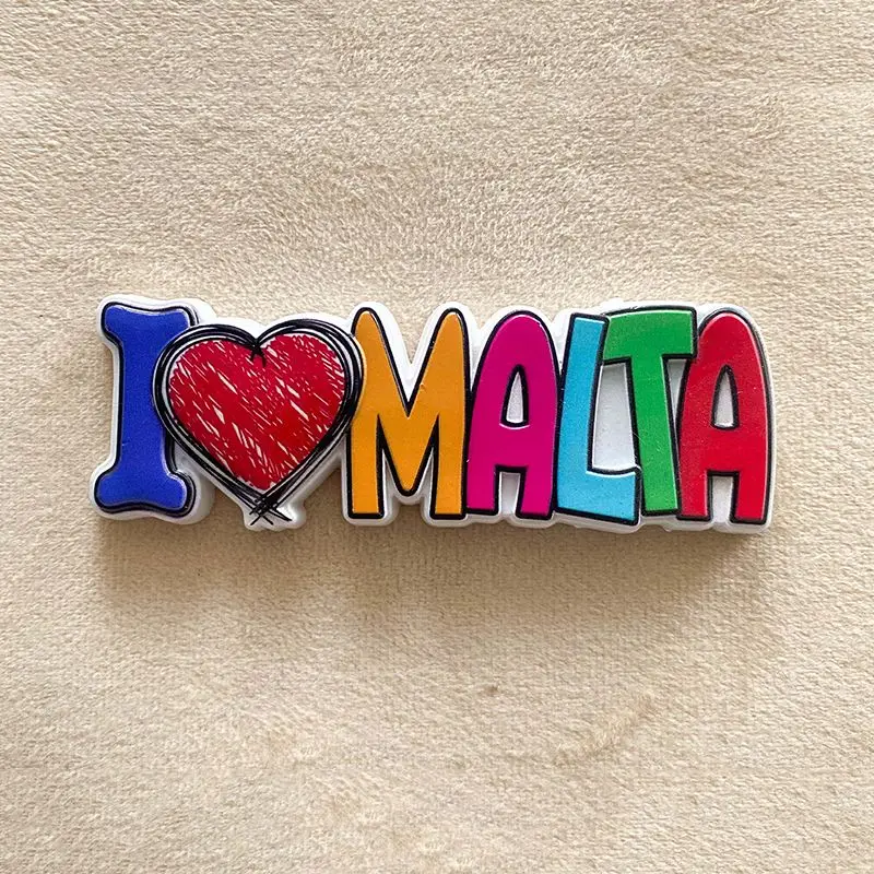 

Malta Colorful Letters Hot-Selling Cultural and Creative Home Decorations3dPainted Refrigerator Magnet Travel Souvenir