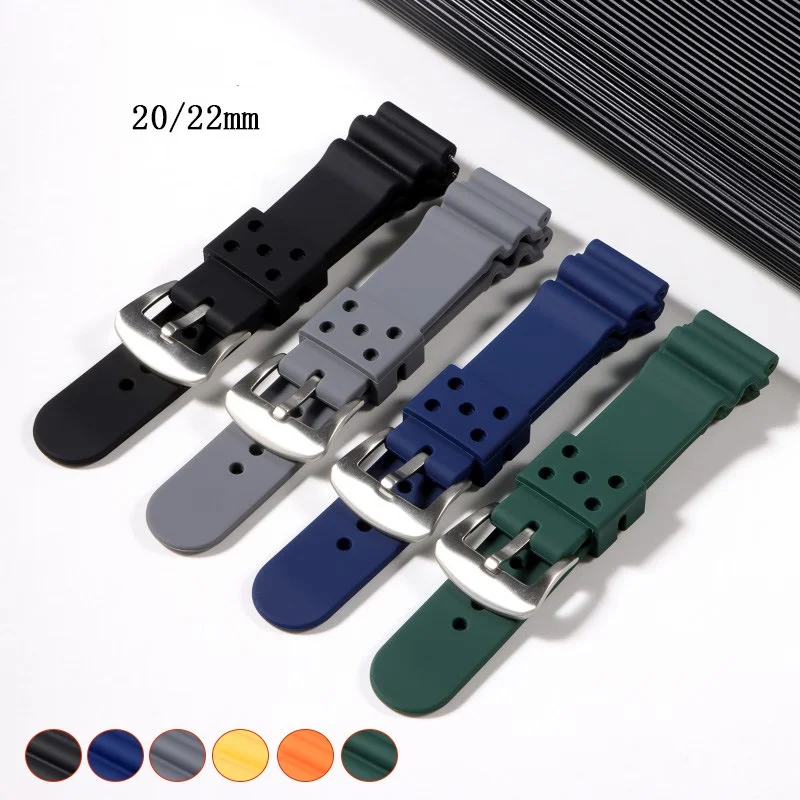 

20mm 22mm High Quality Silicone Waterproof Watch Strap Replacement for Universal Rubber Watch Bracelet Accessories with Tool