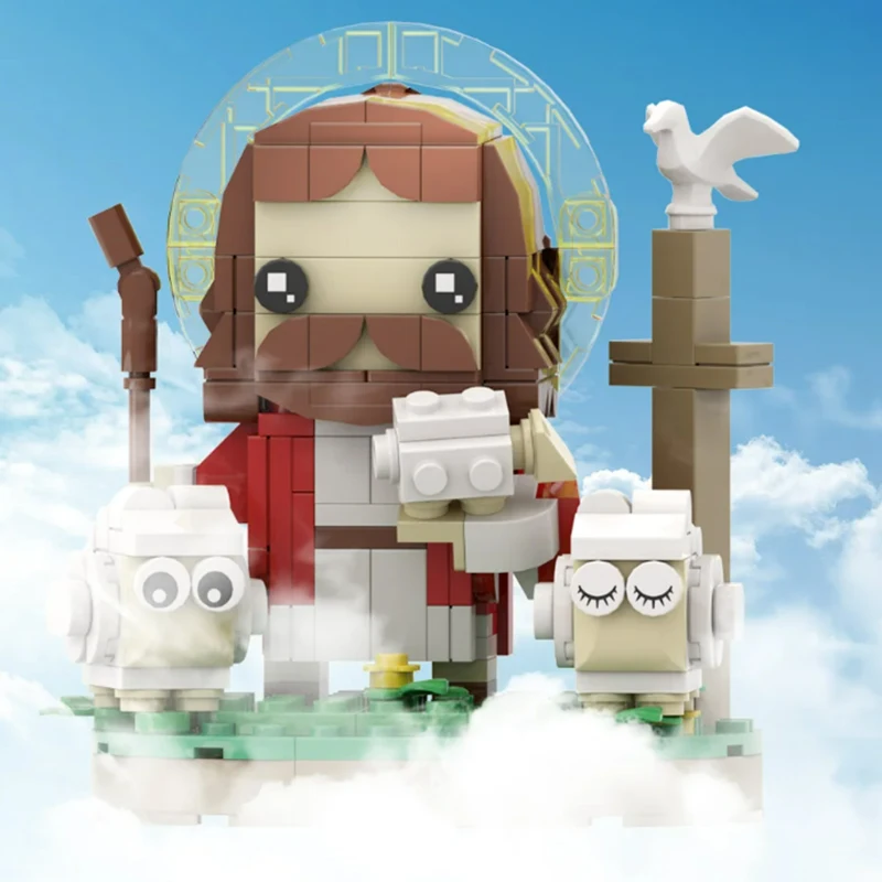 MOC Christianity God Jesus Shepherd Building Block Model Son of God Jesus Bricks Assemble Toys Kids Creative Educational Gifts