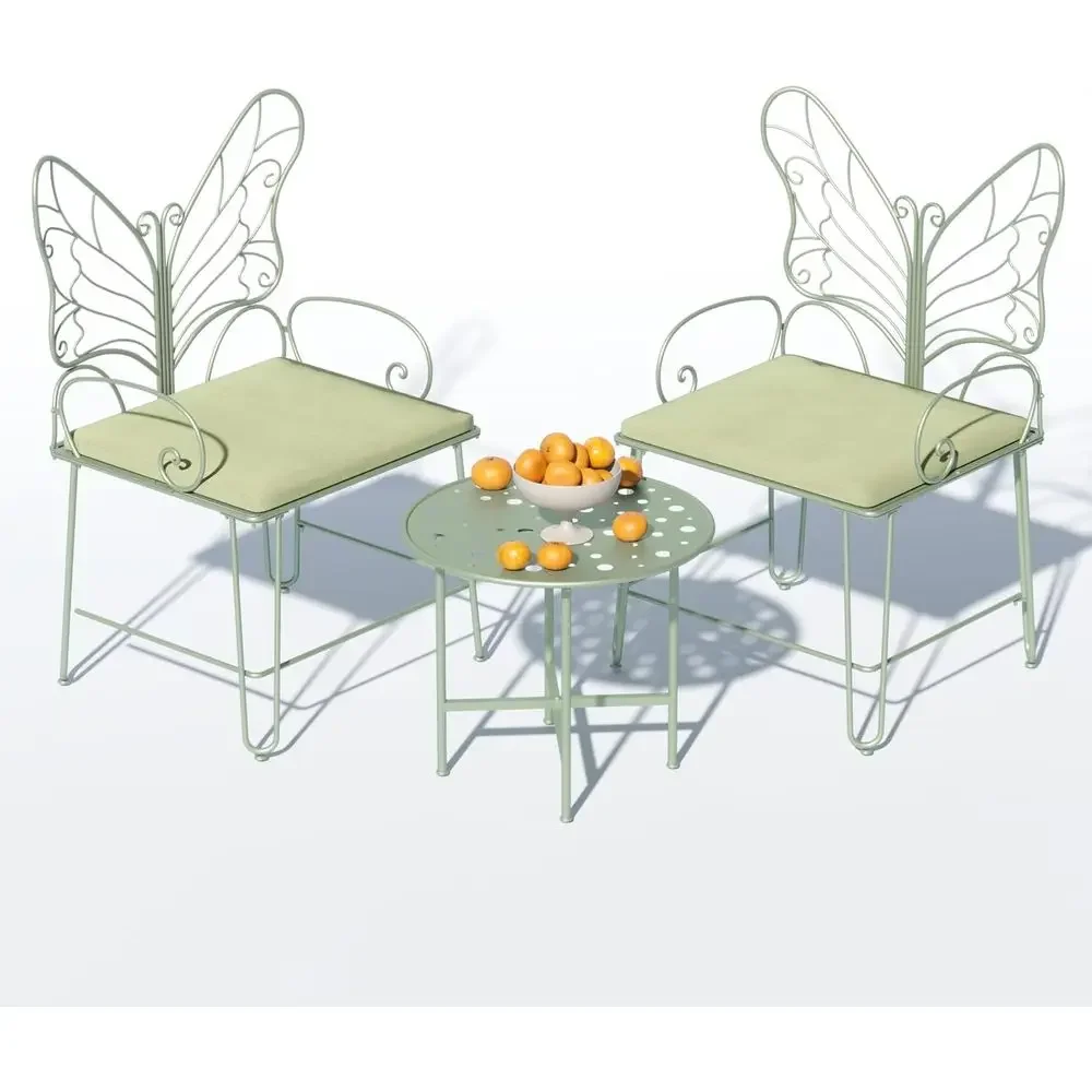 Sage Green Patio Bistro Set with Coffee Table and Cushions for Outdoor Spaces
