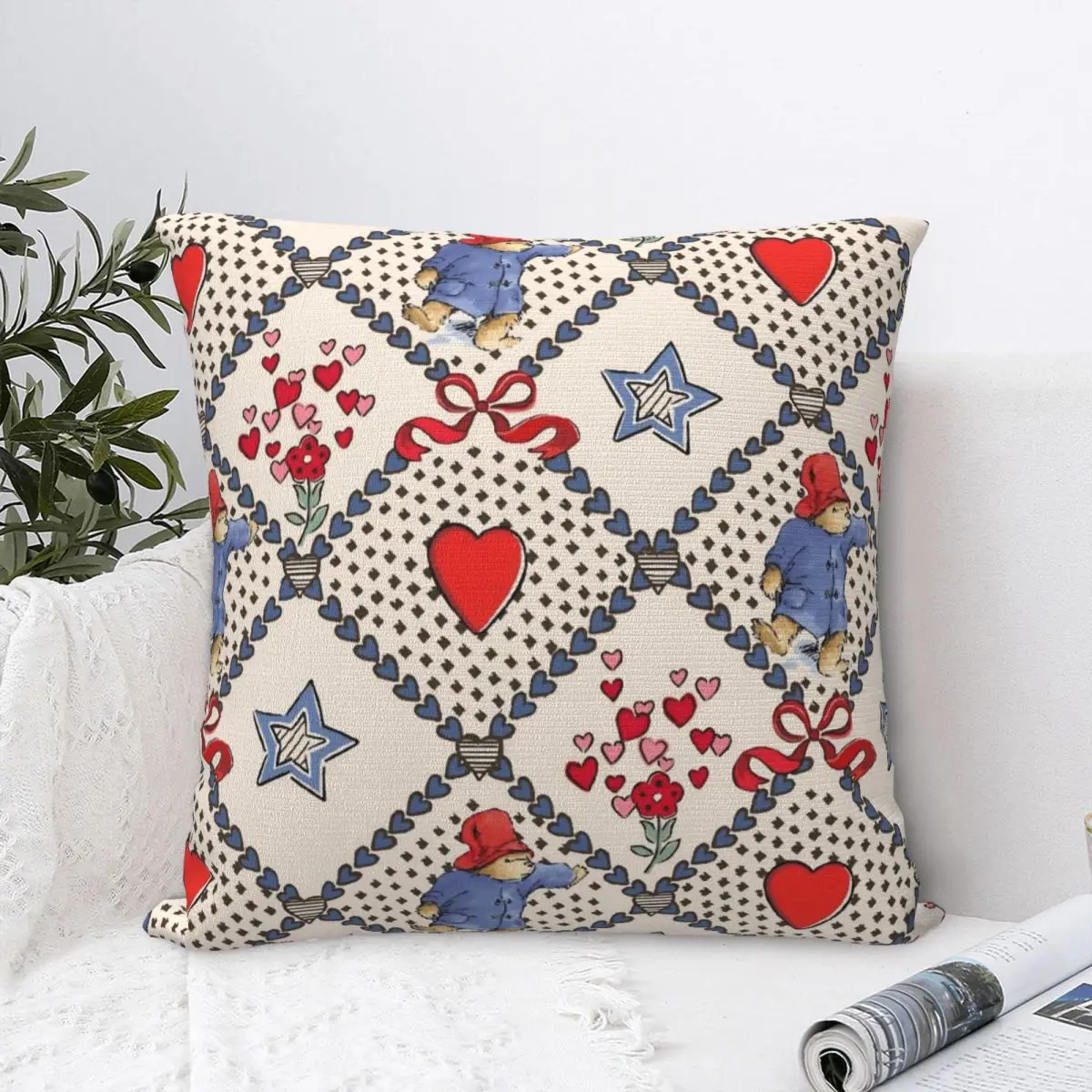 

Милая наволочка с бурым медведем Пиддингтона, полиэстеровая наволочка с принтом, декоративная наволочка, чехол для автомобиля, квадратный 18 дюймов