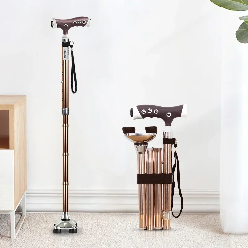 

2024, новейшая модель, медицинская алюминиевая трость, складная портативная светодиодная трость для пожилых людей