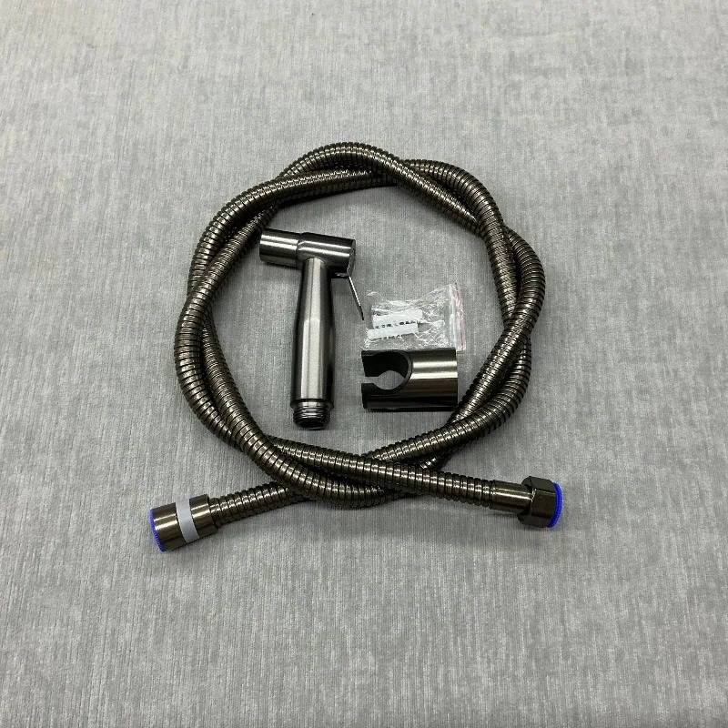 Stainless steel toilet significant other spray gun three-piece set flush pressurized nozzle