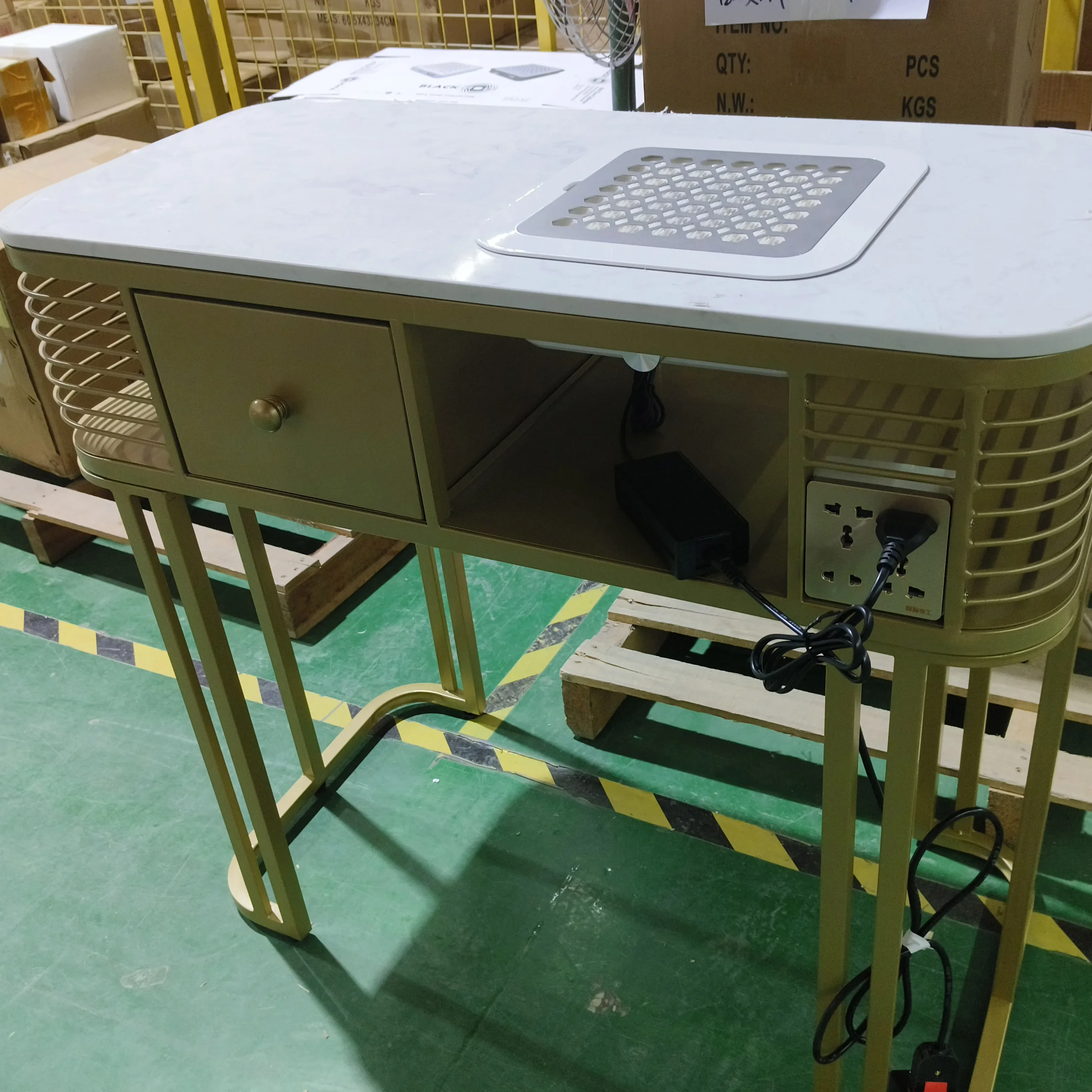Cheap Beauty Manicure Pedicure Table Furniture Modern Desk for Nail Salon Table and Chair Sets with Private Label