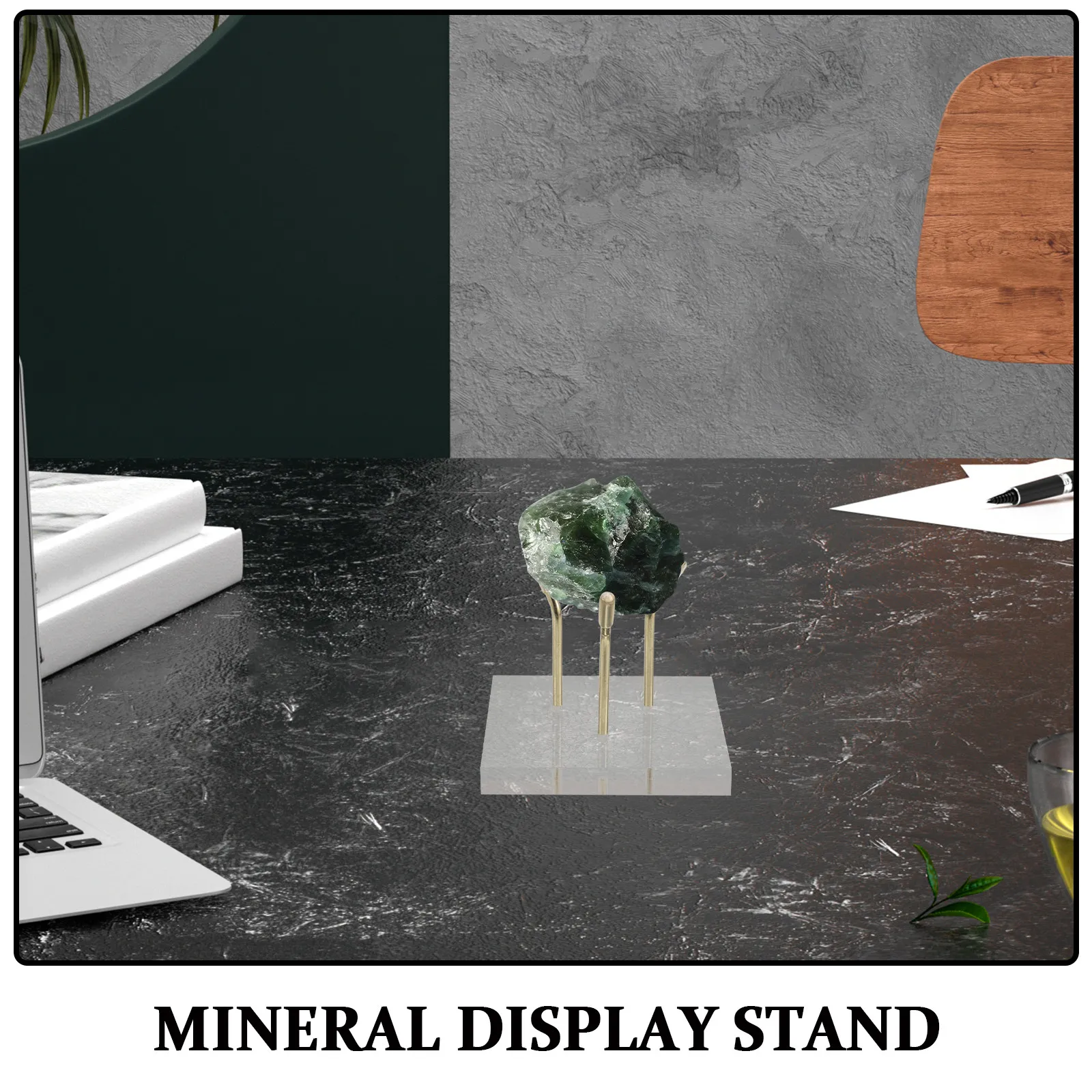 Metal Acrylic Crystal Display Stand Holder Mineral Rock Display Stand Clear Pegs Transparent Tripod Stable Specimen