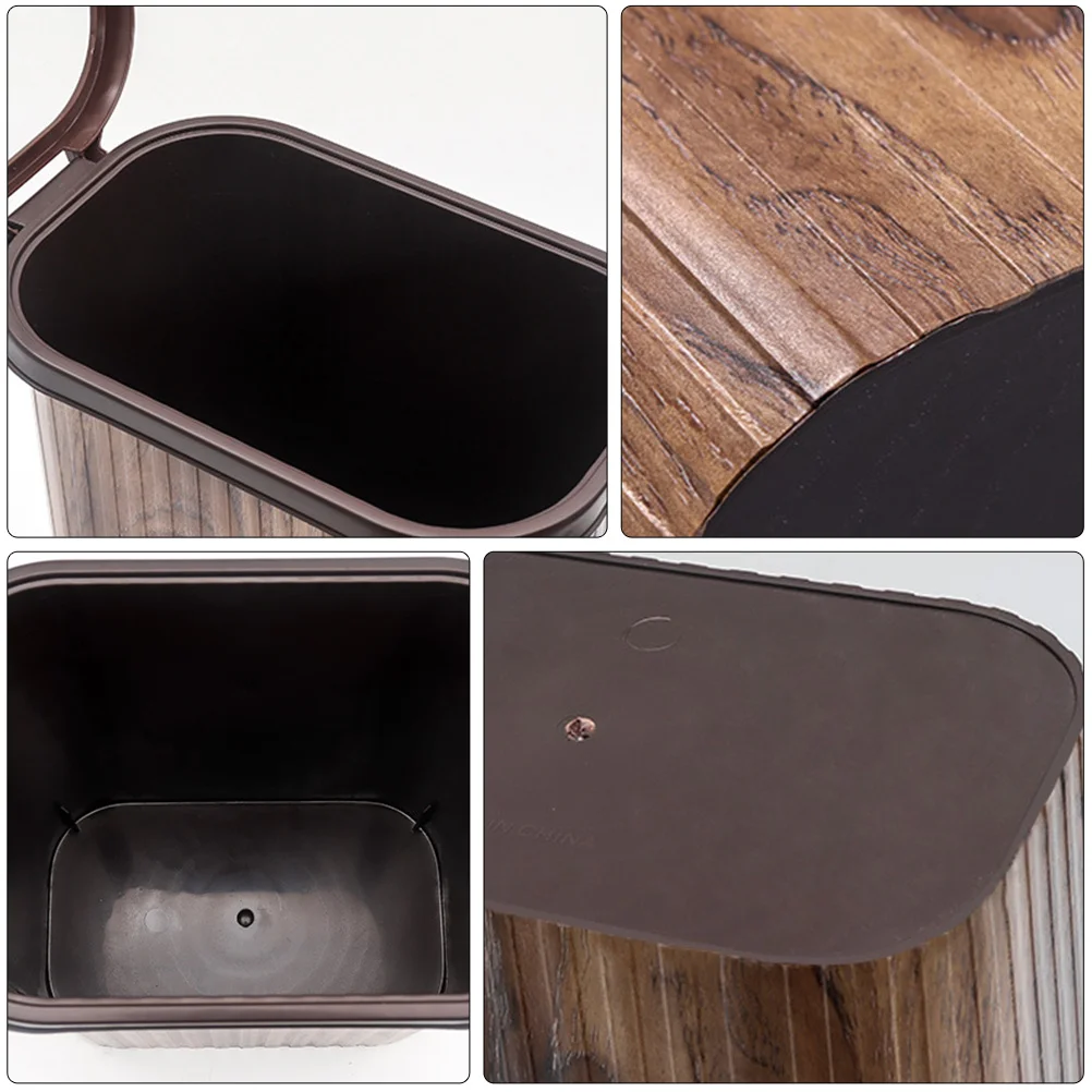 

1pc Rectangular Plastic Can Garbage Recycling Container Bathroom Kitchen Living Room Waste Bin Home Garbage Container