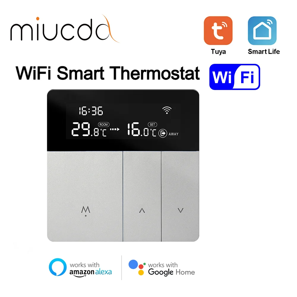 MIUCDA Tuya WiFi Smart termostato temperatura acqua riscaldamento a pavimento elettrico caldaia a Gas Controller supporto Alice Alexa Google Home