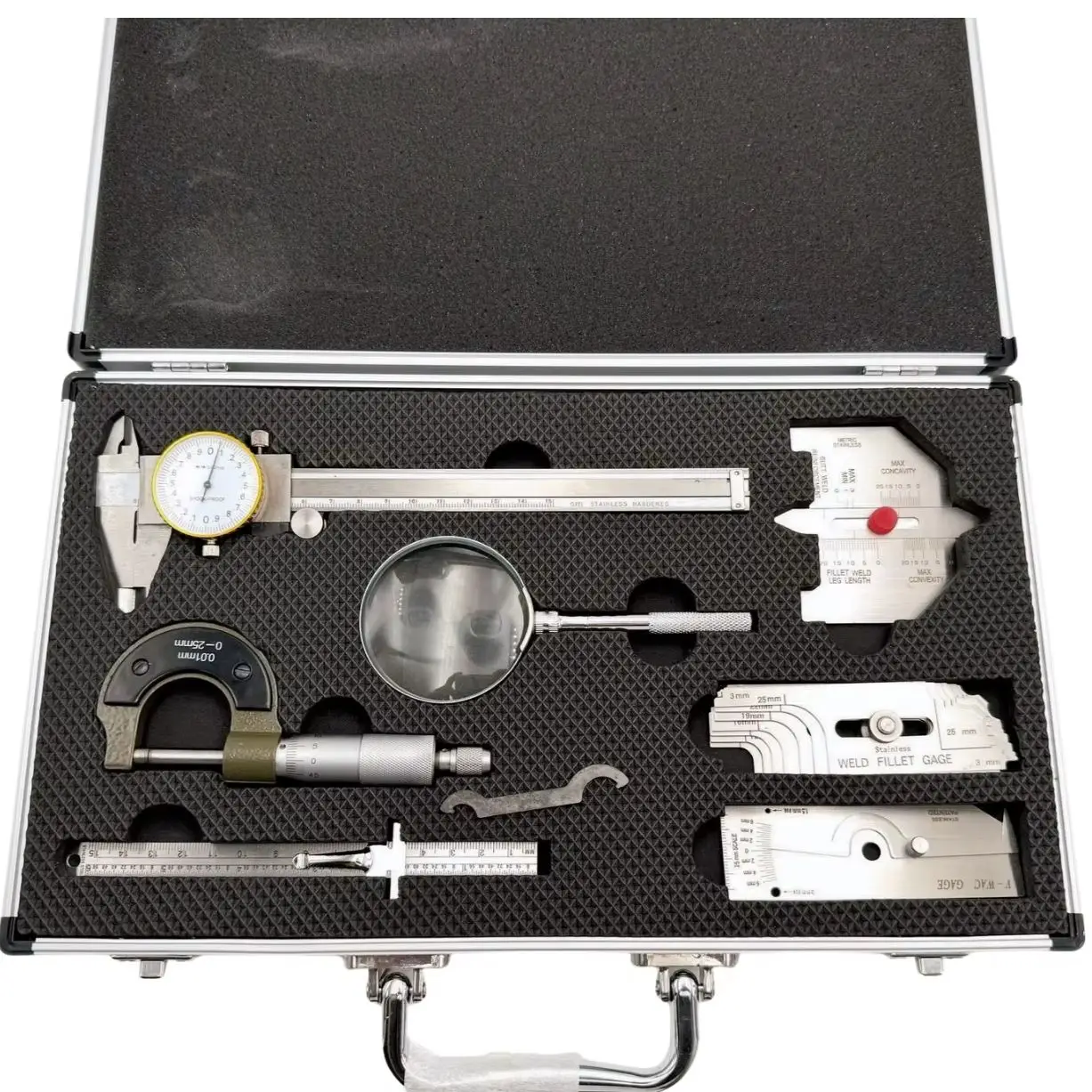 Welding Gauge 7pieces Combined Suit Metric Welding Seam Measurement Tools Inspection Calipers Weld Measure Soldering Gage Ruler
