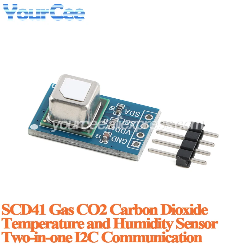 10 قطعة/1 قطعة SCD40 SCD41 مستشعر هواء الغاز كشف ثاني أكسيد الكربون ثاني أكسيد الكربون درجة الحرارة والرطوبة وحدة اثنين في واحد I2C II2 الاتصالات