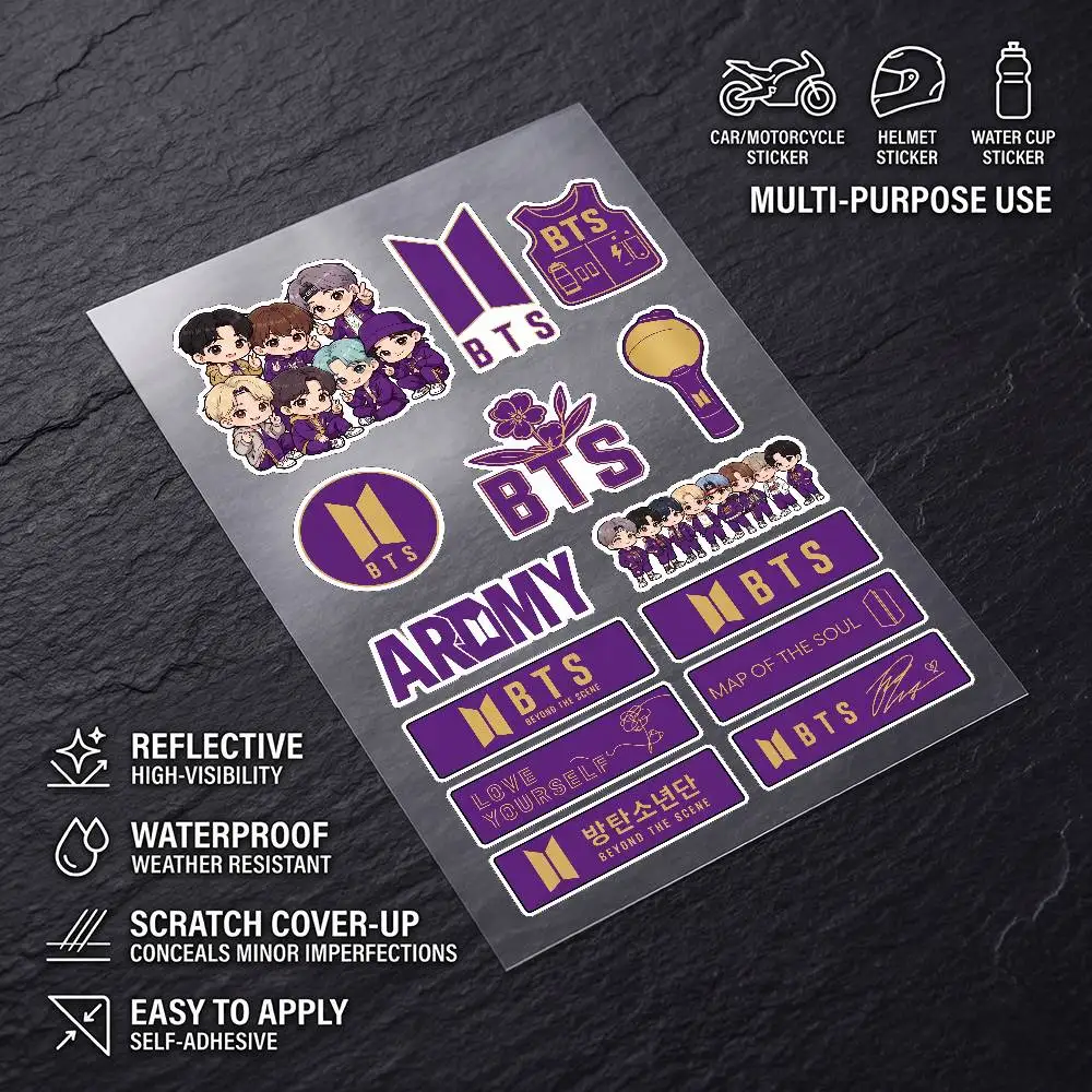B-TS Universal Multi-Purpose Reflective Waterproof Stickers Scratch Conceal For Auto Bike Helmet Mug Fridge Decoration