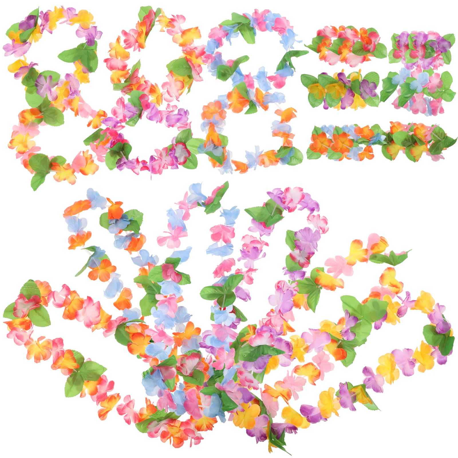 

1 set Flower Garland Headband Bracelet Set Hawaiian Luau Party Decorations Adult Beach Wedding Festivals Graduation Props