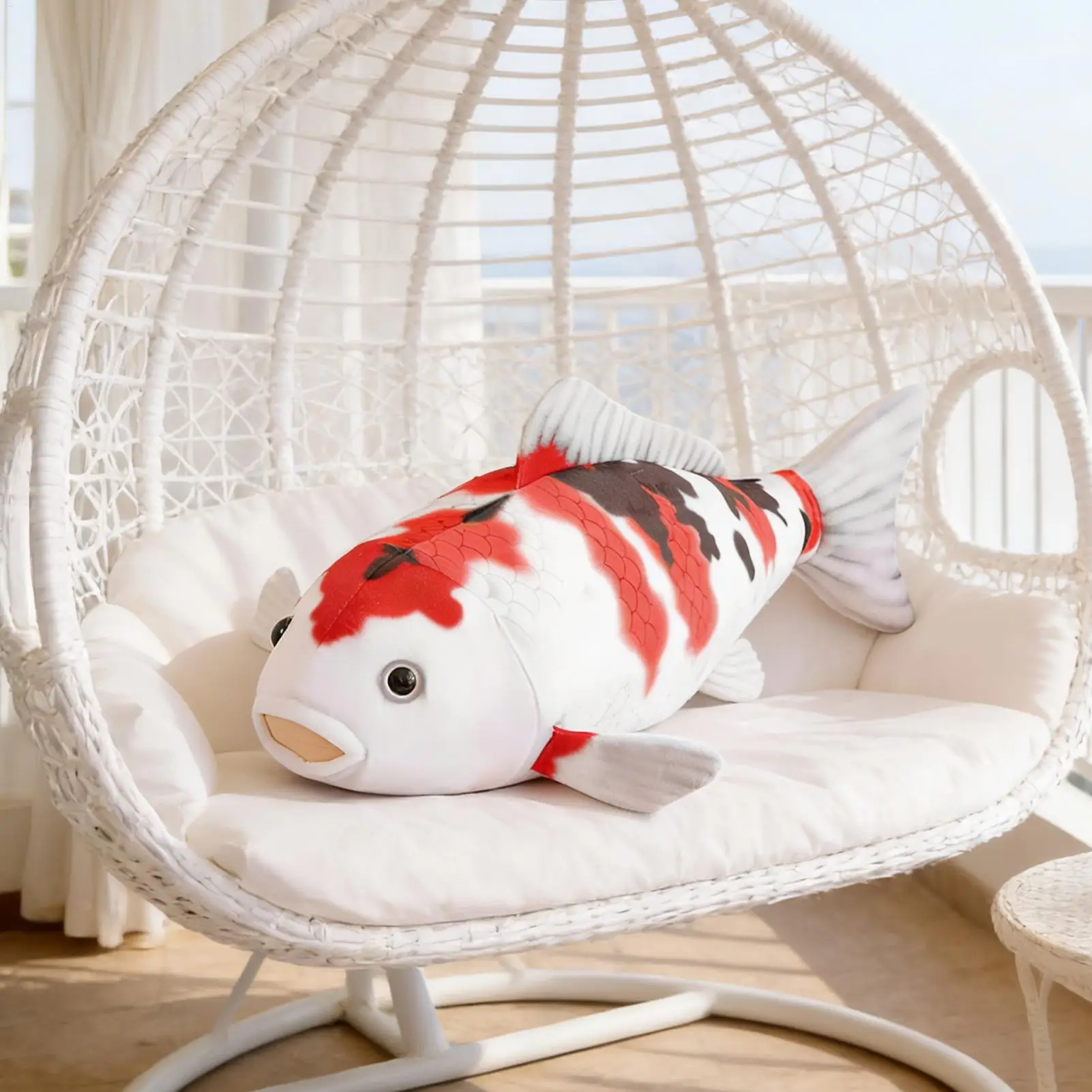 

75cm Simulation Koi Fish Plush Toys Soft Stuffed Cartoon Carp Plushie Pillow For New Year Home Decor Cushion Gifts