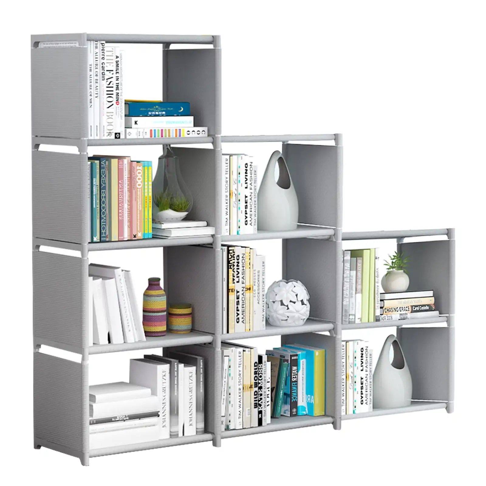 

9 Cube Storage Shelf Organizer DIY Bookcase Closet Cabinet for Office Home Bedroom, Gray