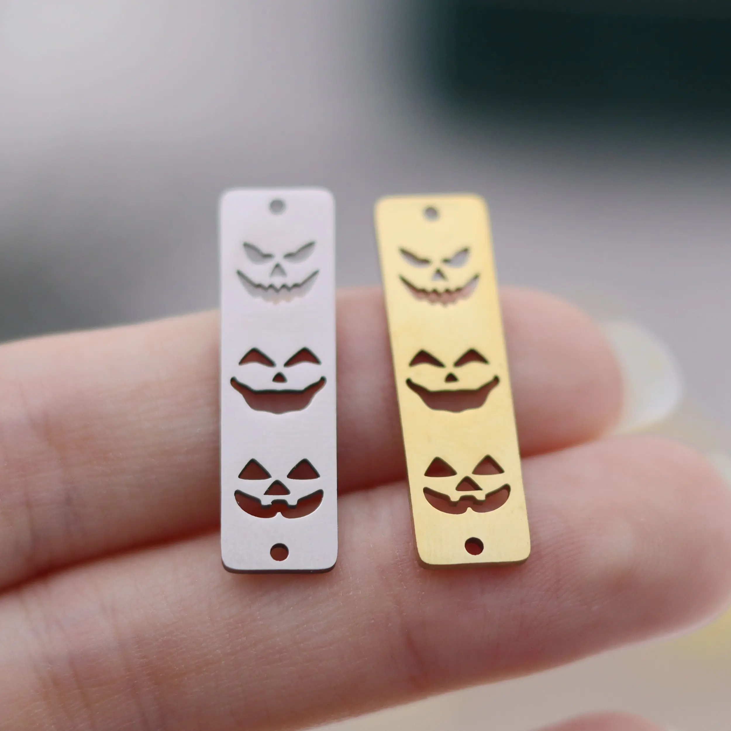 3pcs DIY Amulets Snowflake Bell Charms Bat Cross Coffin Stainless Steel Jewelry Making Earrings Necklace Deer Magic Ball Pendant