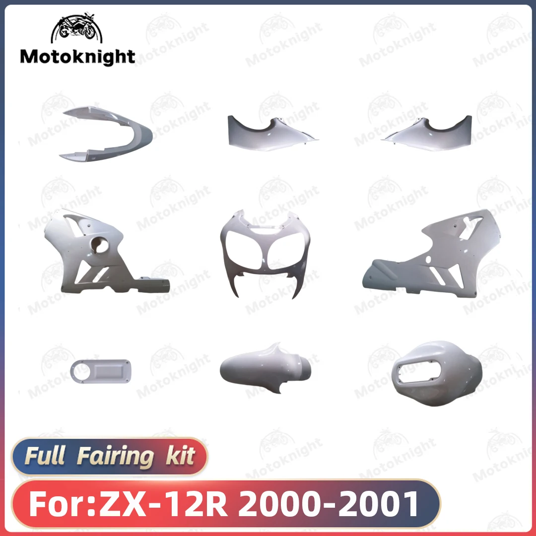 

Неокрашенный комплект обтекателей из АБС-пластика для Kawasaki ZX-12R ZX12R 2000 2001, комплект обтекателей кузова мотоцикла, неокрашенные панели кузова