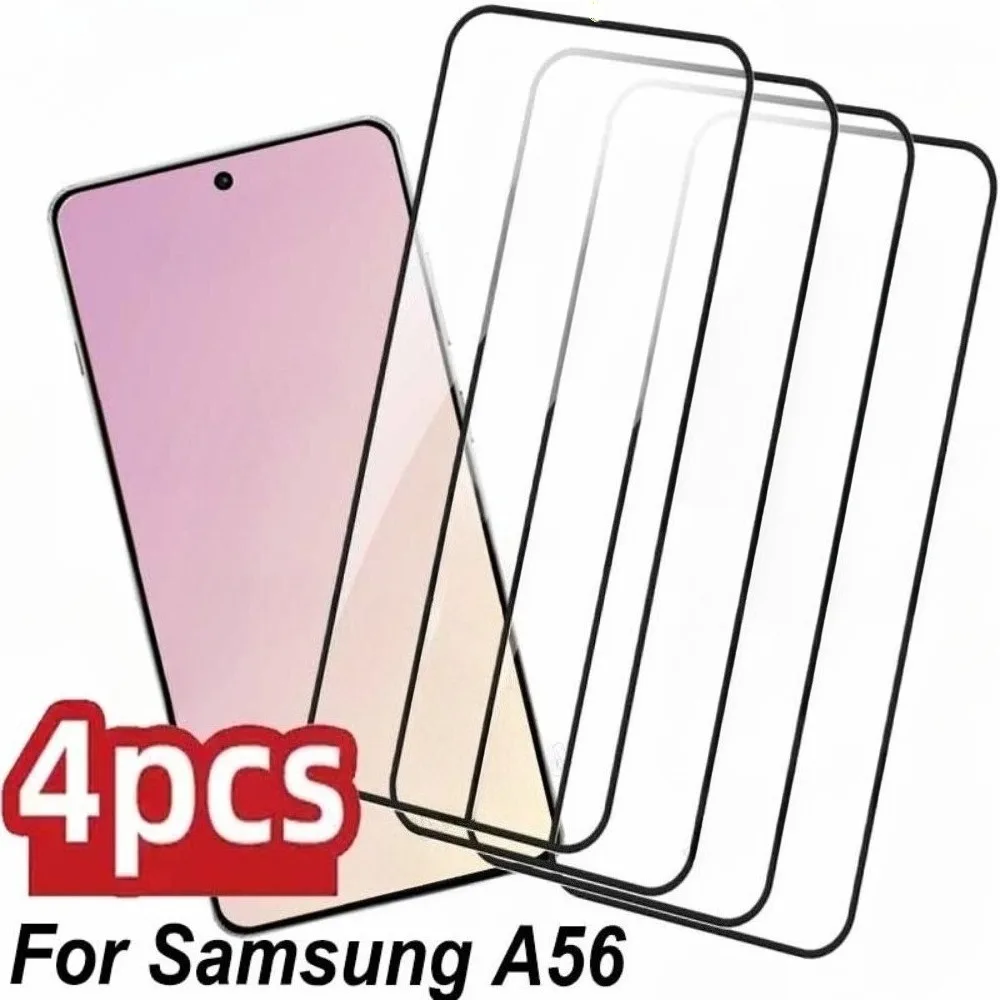 

4Pcs Full Cover Tempered Glass for Samsung Galaxy A56 A55 A41 A36 A33 A25 A17 Screen Protector for Samsung A07 A15 A16 A26 A35