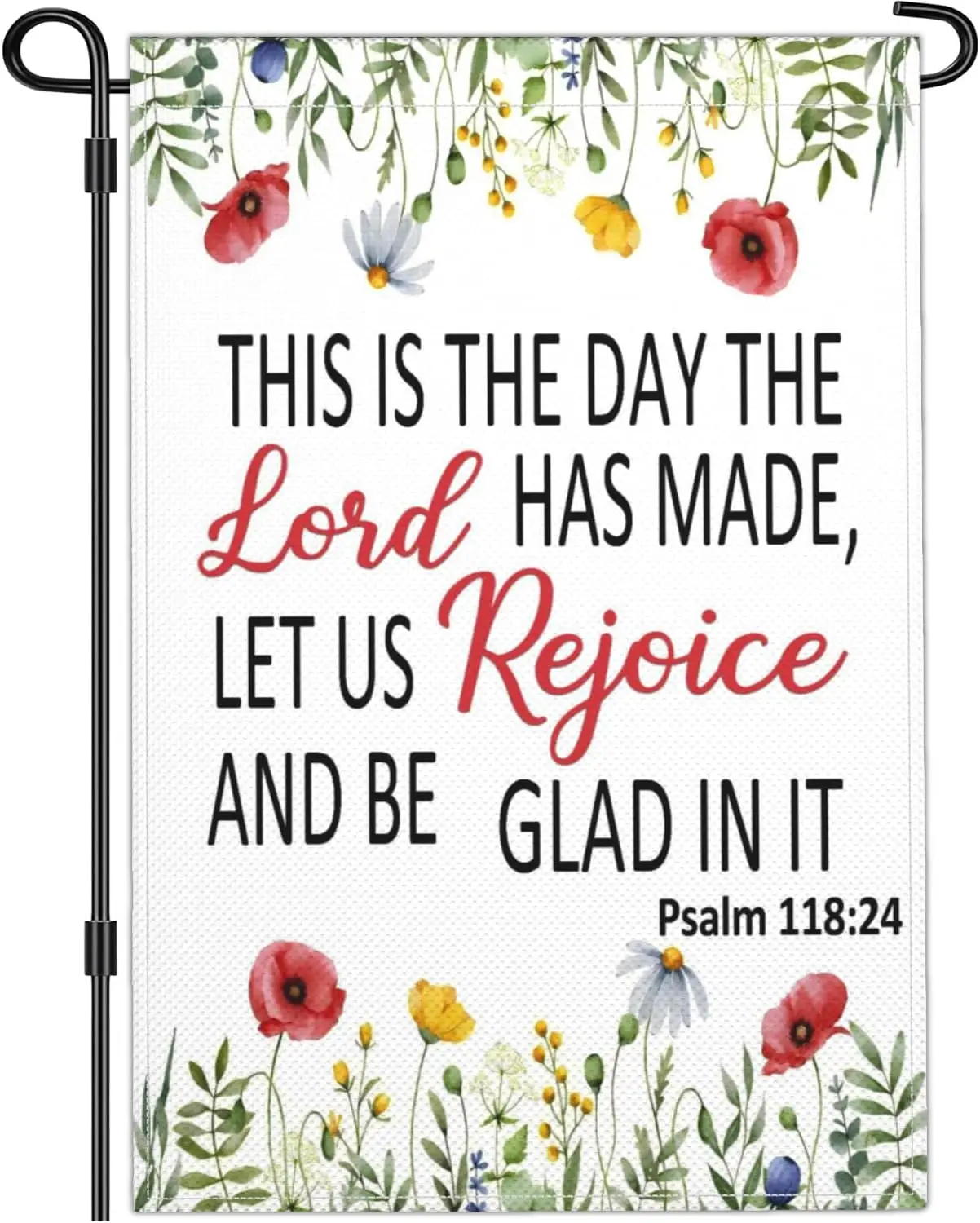 Christian Bible Verse Garden Flags for Outside 12x18 Inch Double Sided This Is The Day The Lord Has Made Garden Flag Outdoor AAS
