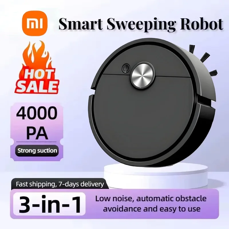 Xiaomi جديد 3 في 1 الذكية مكانس كهربائية للكنس الروبوتية 4000Pa شفط قوي سهلة الاستخدام للأرضيات الصلبة سجاد شعر الحيوانات الأليفة جديد