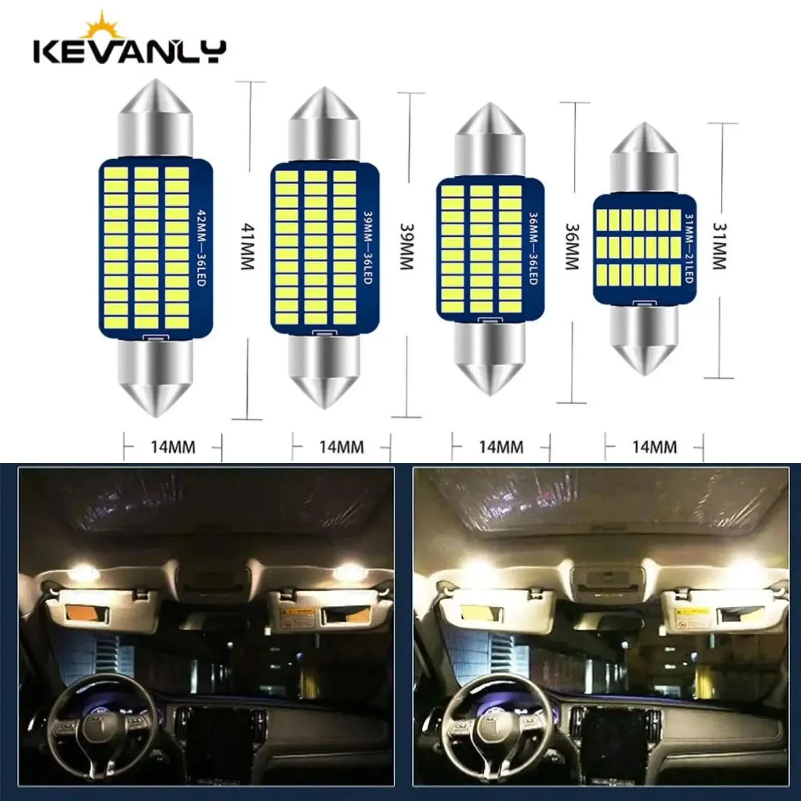 10PCS Festoon C5W LED 31 36 39 41mm 4014 Chips LED Canbus C10W Carro LED Luz de Leitura Interior Lâmpada Dome 12v