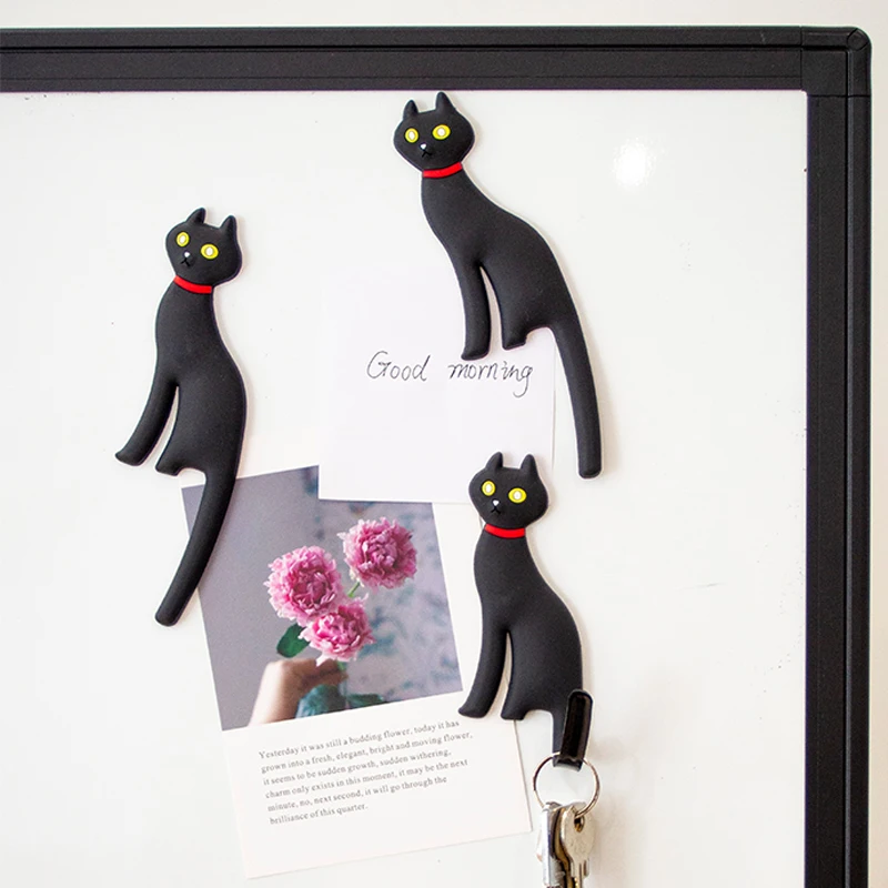 Black Cat Magnet Hook Creative Cat Shape, Auxiliary Hooks, Home Storage Hooks, Suitable for a Variety of Home Scenes