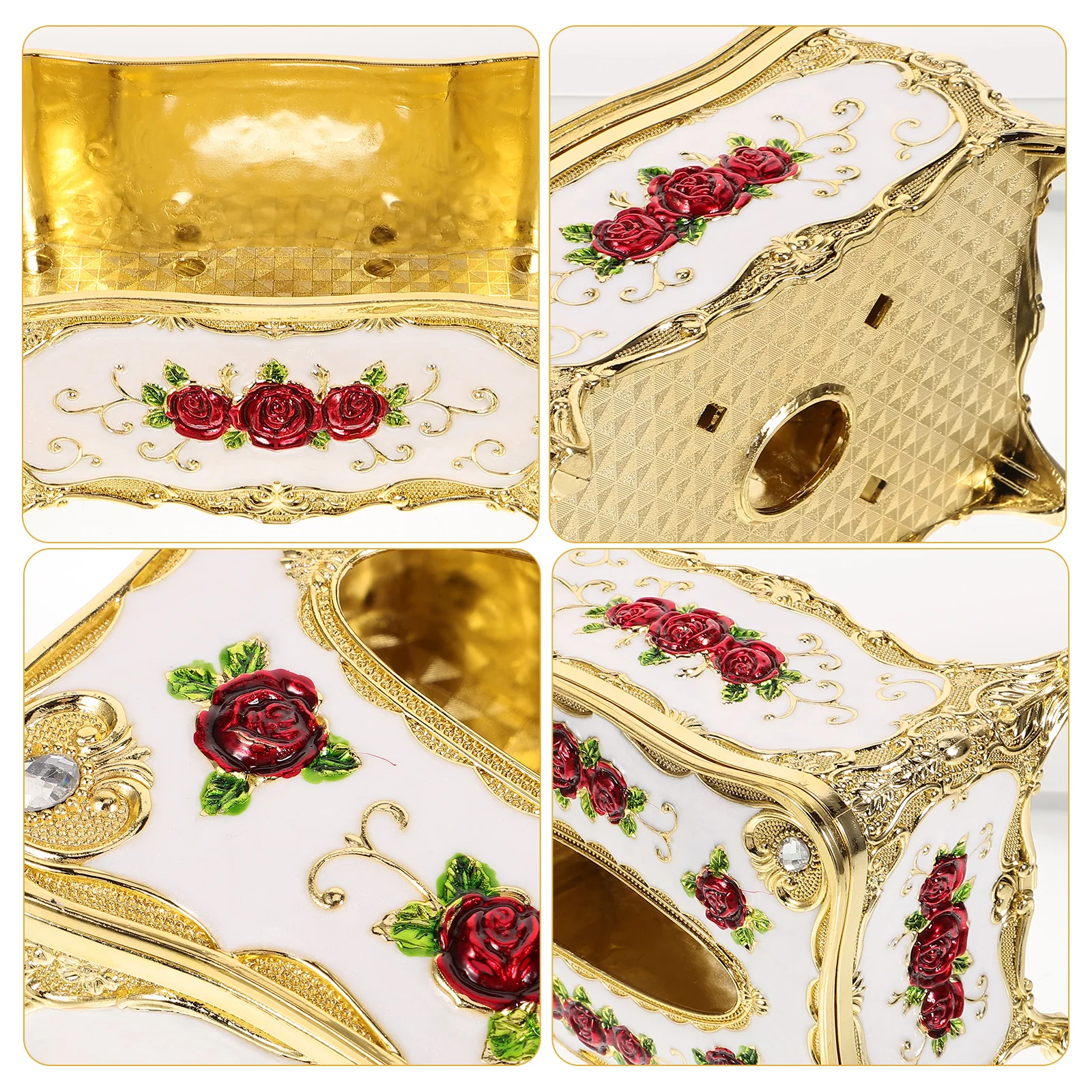 

European Style Tissue Box White Red Creative Home Office Decorative Napkin Storage Box Living Room Dining Table Paper