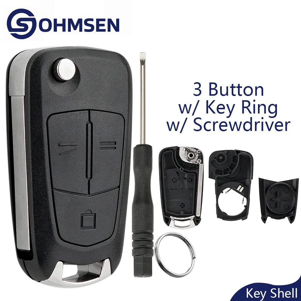 

OHMSEN 3-кнопочный брелок для дистанционного управления для Vauxhall Opel Vectra C Signum, замена + откидное лезвие HU100