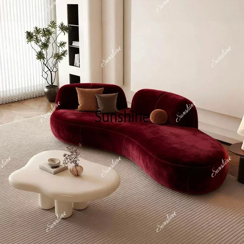 YModern Minimalist Curved Sofa Nordic High-end Clothing Store Beauty Salon Front Desk Lounge Reception Sofa Office Furniture