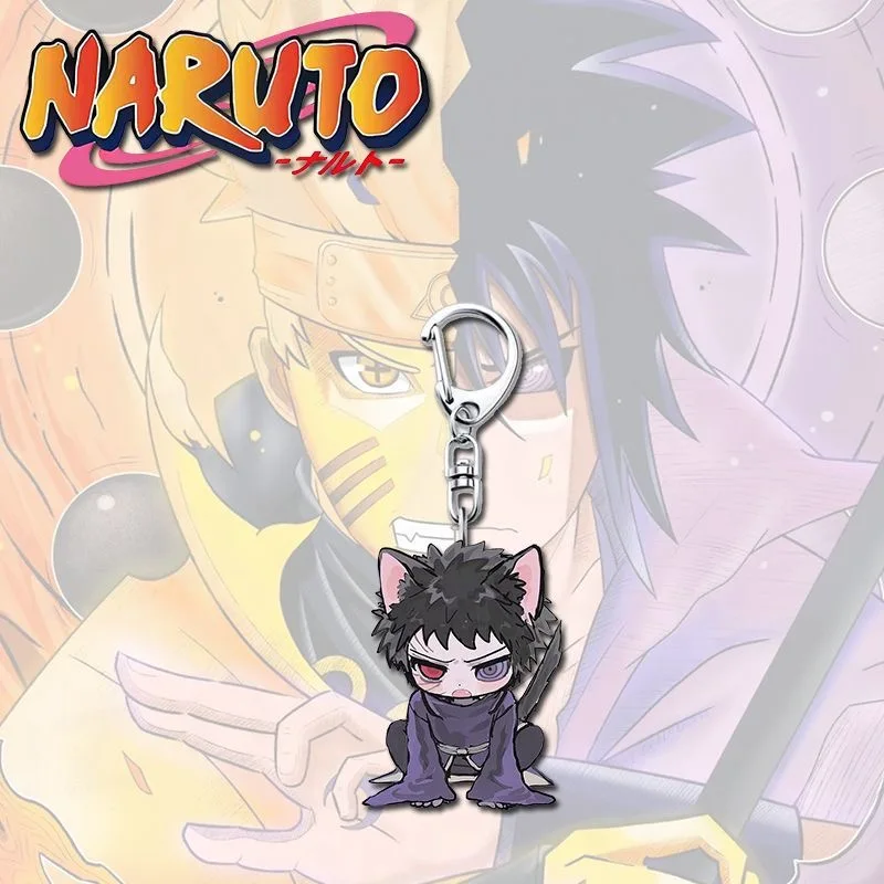 Uchiha Itachi Anime Keychain Women Naruto Acrylic Key Chain Man Uchiha Sasuke Key Ring Pendant Ornament Accessories Friend Gift