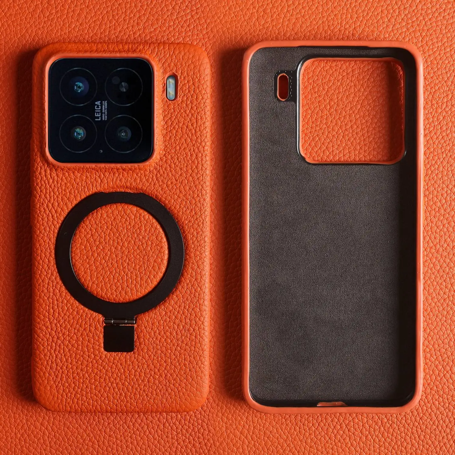 

Чехол для телефона с магнитным кольцом и подставкой для Xiaomi 15 Pro 14Ultra 13T 12SUltra 11T, чехол из натуральной кожи, чехол с магнитной задней крышкой