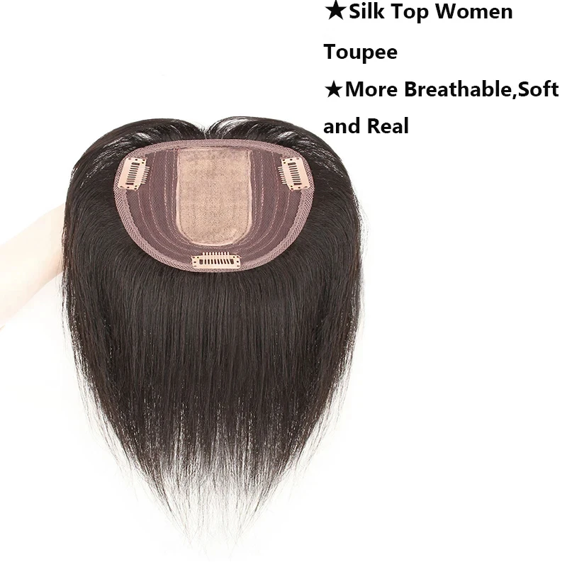 توبر شعر بشري 100% بمشبك | قطعة شعر مع مشابك قوية | لا زلة ولا الشريحة | متعدد الألوان | التسليم السريع #6