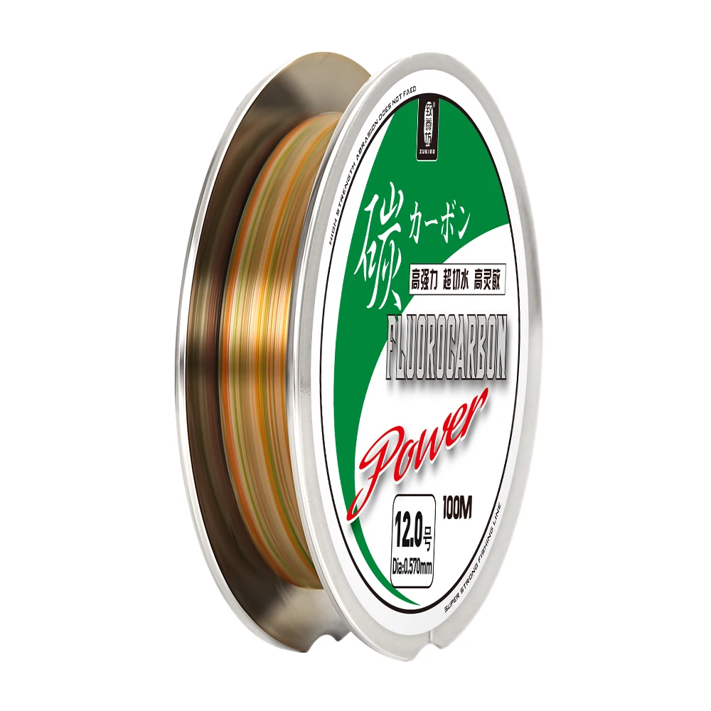 ZUKIBO Farbe Full Sink Fluorkohlenstoff-Angelschnur, 50 m, 100 m, 100 % Monofilament, Karpfen-Angelschnur, Vorfach, japanische Kohlefaserschnur – Detail 14
