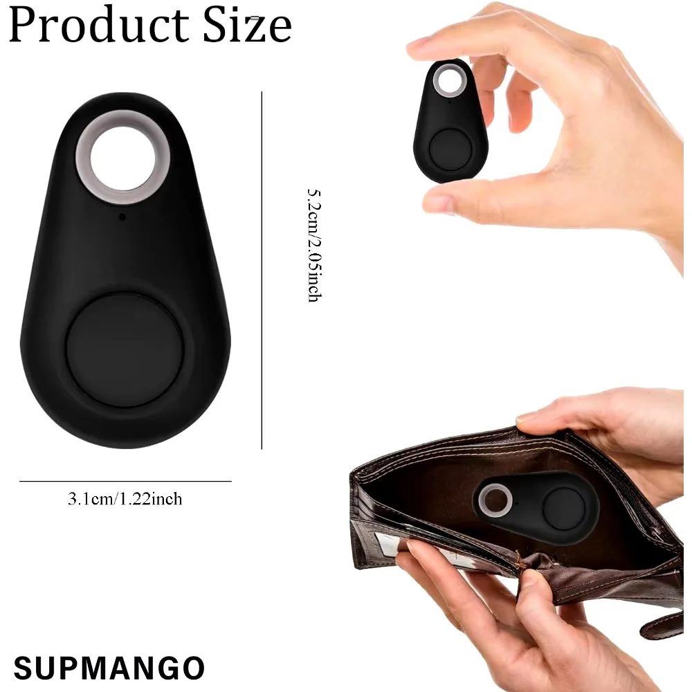 جهاز تعقب صغير بنظام تحديد المواقع العالمي (GPS) 50 مزود بتقنية البلوتوث 50، جهاز مكافحة الضياع، محدد موقع ذكي مستدير للحيوانات الأليفة، حقائب الأطفال، محافظ تتبع المكتشف