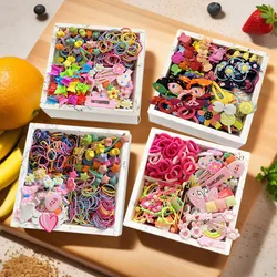 1 Box Cute Cartoon Hair Accessories for Girls Set Ponytail Holders Hair Scrunchies HairBands Scrunchy HairTie Hair Clip Set