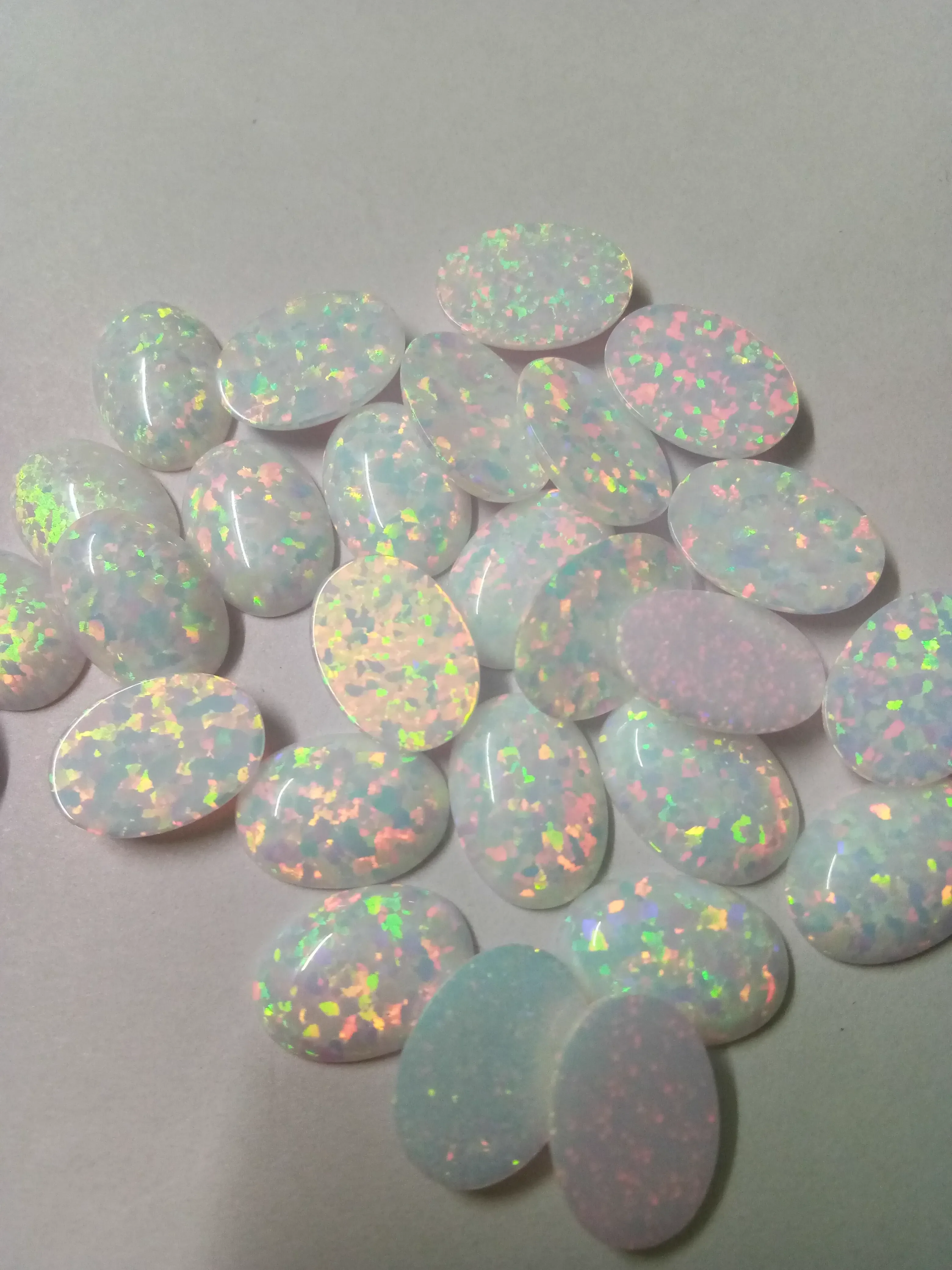 Synthetic Opal egg shape imported from Japan 8x10mm laboratory specimen opal